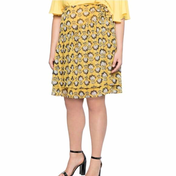 Eloquii Small Wonders Floral Tiered Ruffle Skirt - Picture 1 of 12